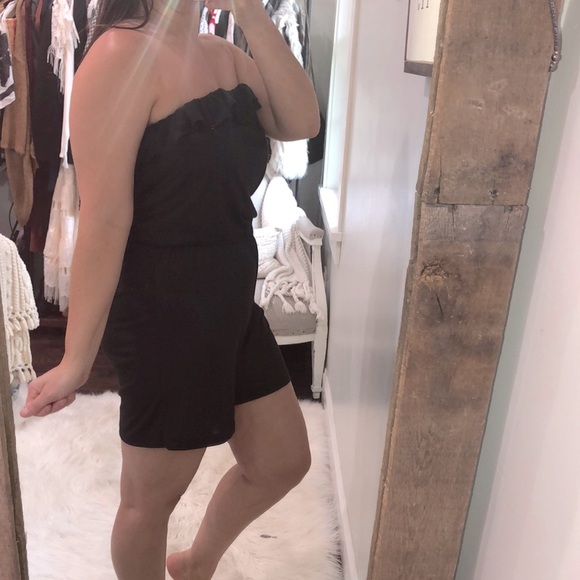 Ashley Stewart size 1X black strapless romper - Picture 1 of 4